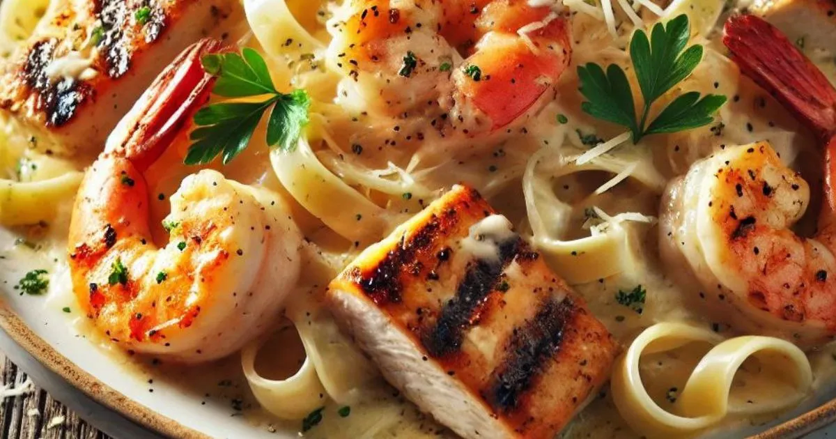 chicken and shrimp alfredo